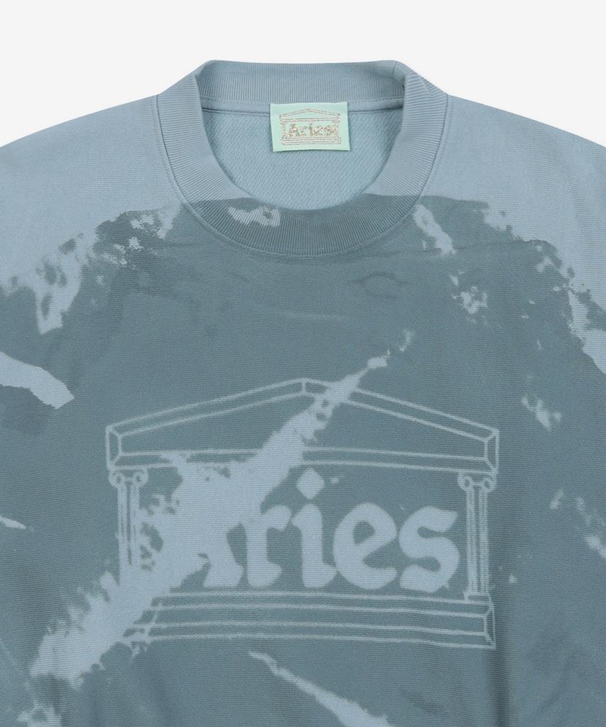 ARIES Sunbleached Cross Grain Temple Sweatshirt - Gray Blue / Star22200Grybl