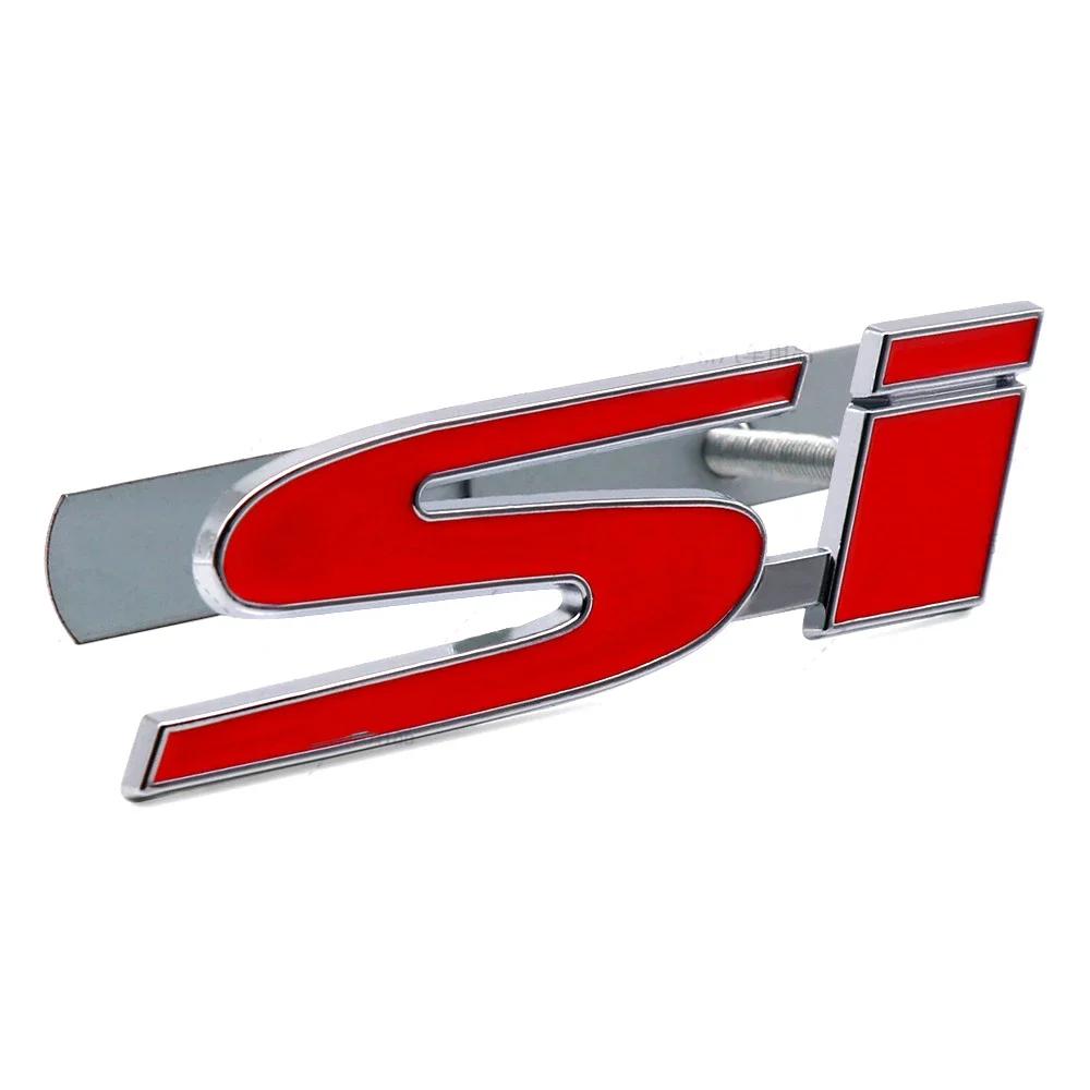 3D Metal Honda SI Letters Car Front Grille Emblem Rear Trunk Badge Sticker for Civic Accord Inspire - Vehicle Accessory GI7