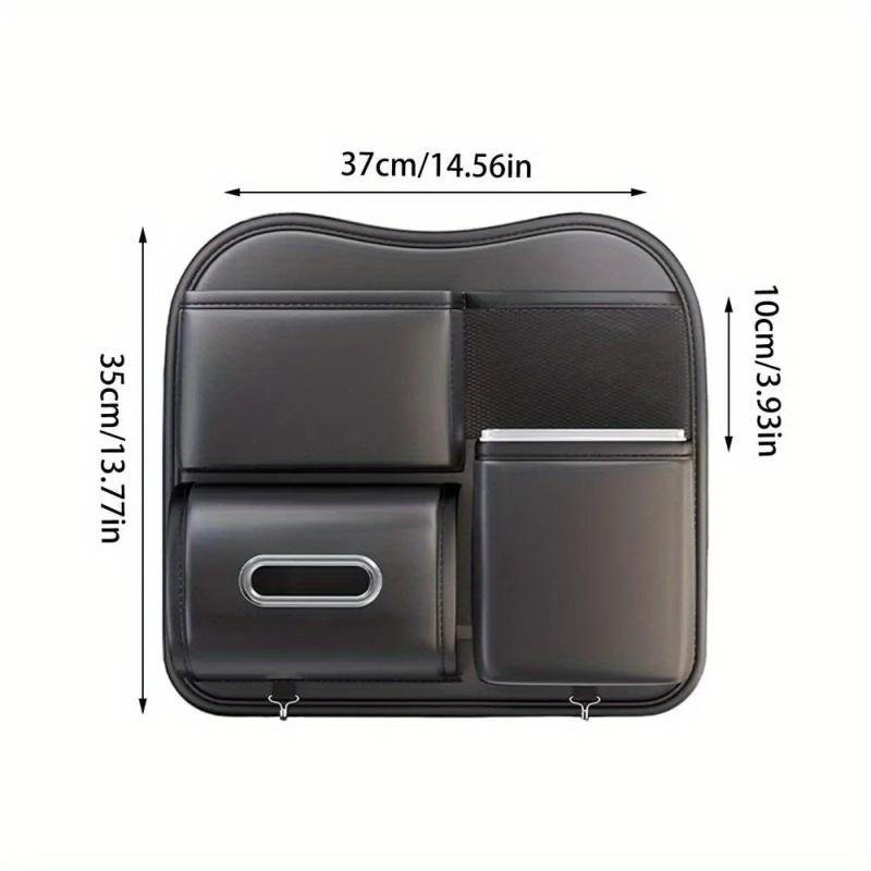 PU Leather Car Trash Can 2-in-1 Back Seat Auto Garbage Bin with Tissue Organizer Vehicle Waste Container