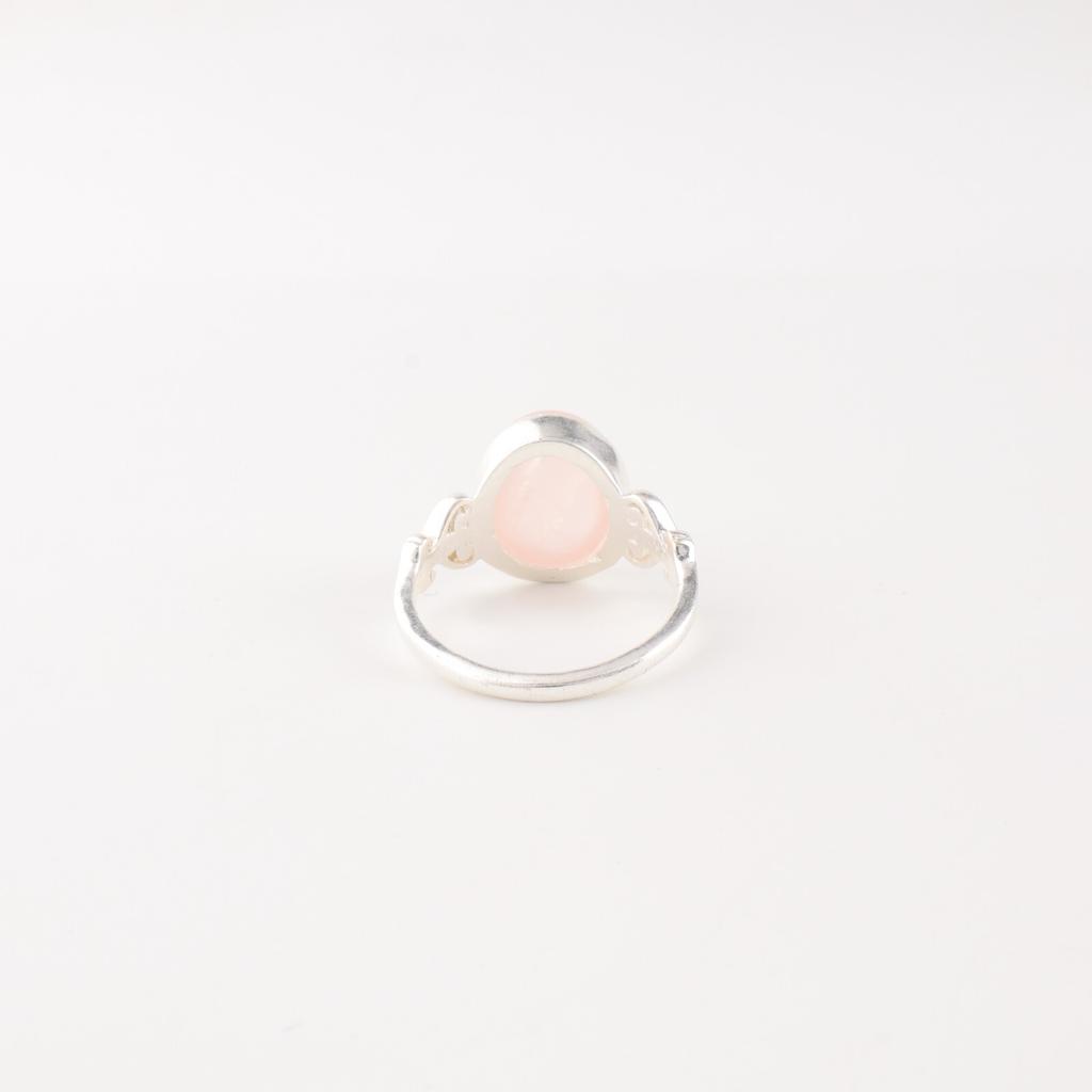 Natural Rose Quartz Gemstone 925 Sterling Silver Jewelry Handmade Ring For Girls RR-66-24
