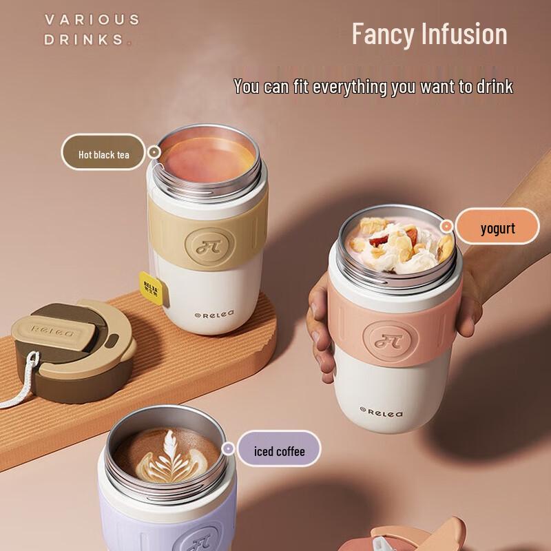 Wushengwu Ceramic Lined Insulated Straw Mug