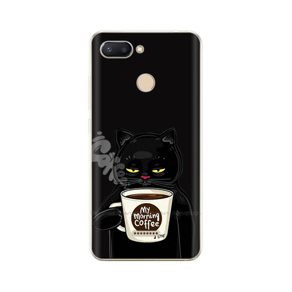 For Redmi 6 Phone Cover Transparent Silicone TPU Protective Cats Flower Print Covers Case For Xiaomi Redmi 6 6A Redmi6 Funda