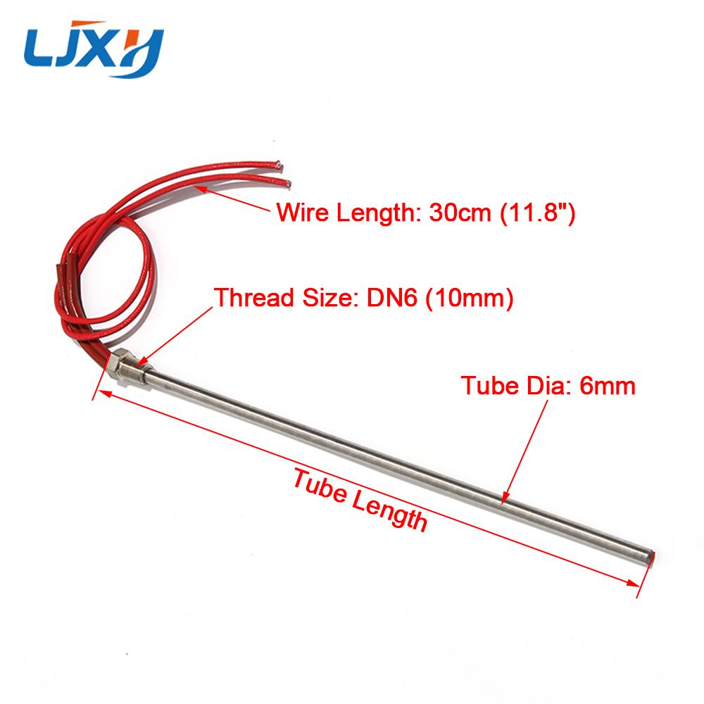 LJXH DN6/10mm Thread Cartridge Heater Heating Element 6x100/150/200/250/300mm Tube Size AC110V/220V/380V 201 Stainless Steel