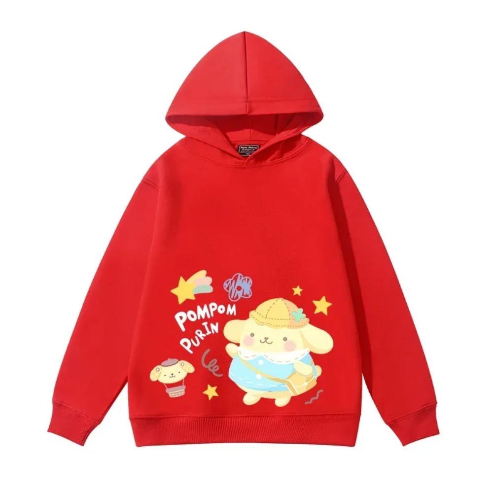 Niedlicher Pompompurin-Print Kinder Kapuzenpullover 2025 Herbst und Winter Kinder Langarm Lockerer Pullover Top Mädchen Niedliche Pulloverjacke