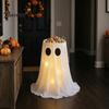 Ghost Fabric Decoration Halloween Candy Bowl, Adjustable Height Large Holder, Trick or Bowl for Party Treat Standing Storage Dish Porch Lawn