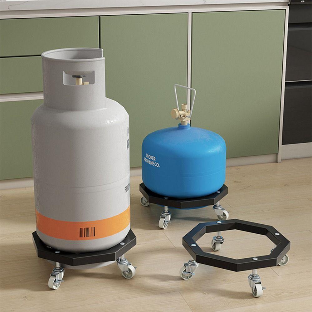 Movable Mobile Propane Tray Brake Cylinder Holder Safe Fixed Tank Roller Stand  Kitchen