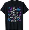 Christian Bible Verse Be Strong Joshua 1:9 Butterfly T-Shirt