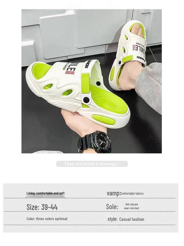 Men's Non-Slip Odorless Back-Strap Thick-Soled Slippers - Beach Sandals for Summer Outdoor Wear