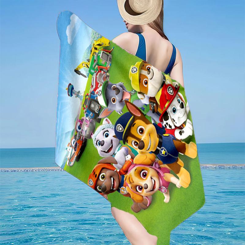 Dog Paw Heroes Beach Towel, Super Soft Microfiber, Gift for Her/Him, Birthday, for Pool, Beach, Travel, Home Decor Fan gifts