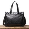 Retro Men'S Leather Business Briefcase First Layer Cowhide Shoulder Bag Large Capacity Laptop Bag