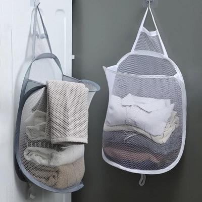Laundry Hamper For Dirty Clothes Foldable Clothes Storage Basket Bathroom Clothes Storage Bag Home Use Wall-Mounted Hamper Frame Bucket