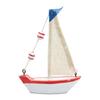 Mediterranean Style Seashell Ship Model 15*11*3cm Miniature Boat Figurine  Office Room Livingroom