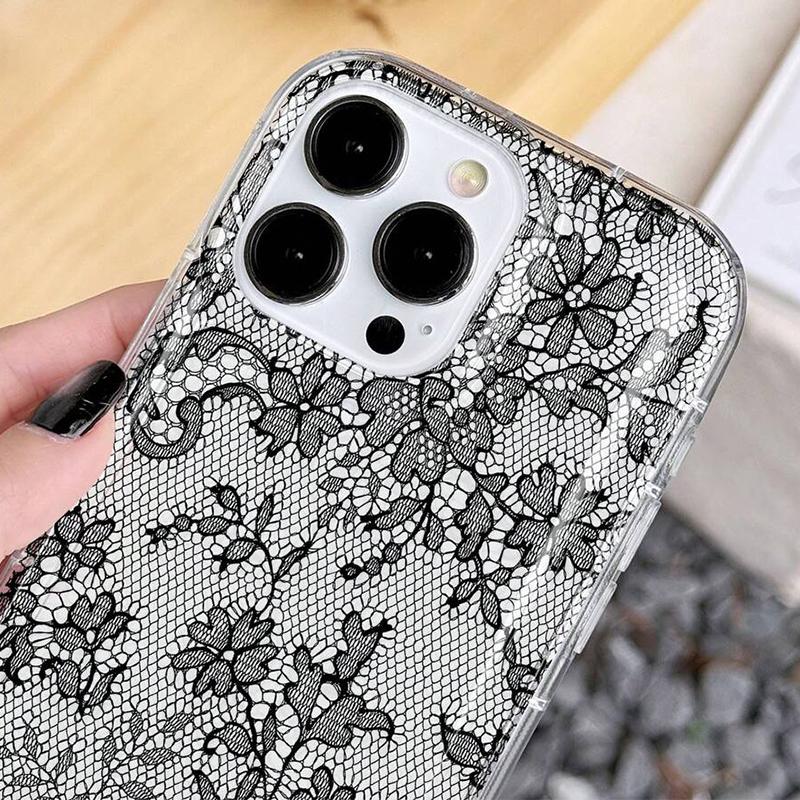 Case for Xiaomi Redmi Note 12 13 11 Pro Plus 4G 5G Romantic Lace Pattern Soft Transparent Phone Cover for Redmi 12 12C 13C Cover