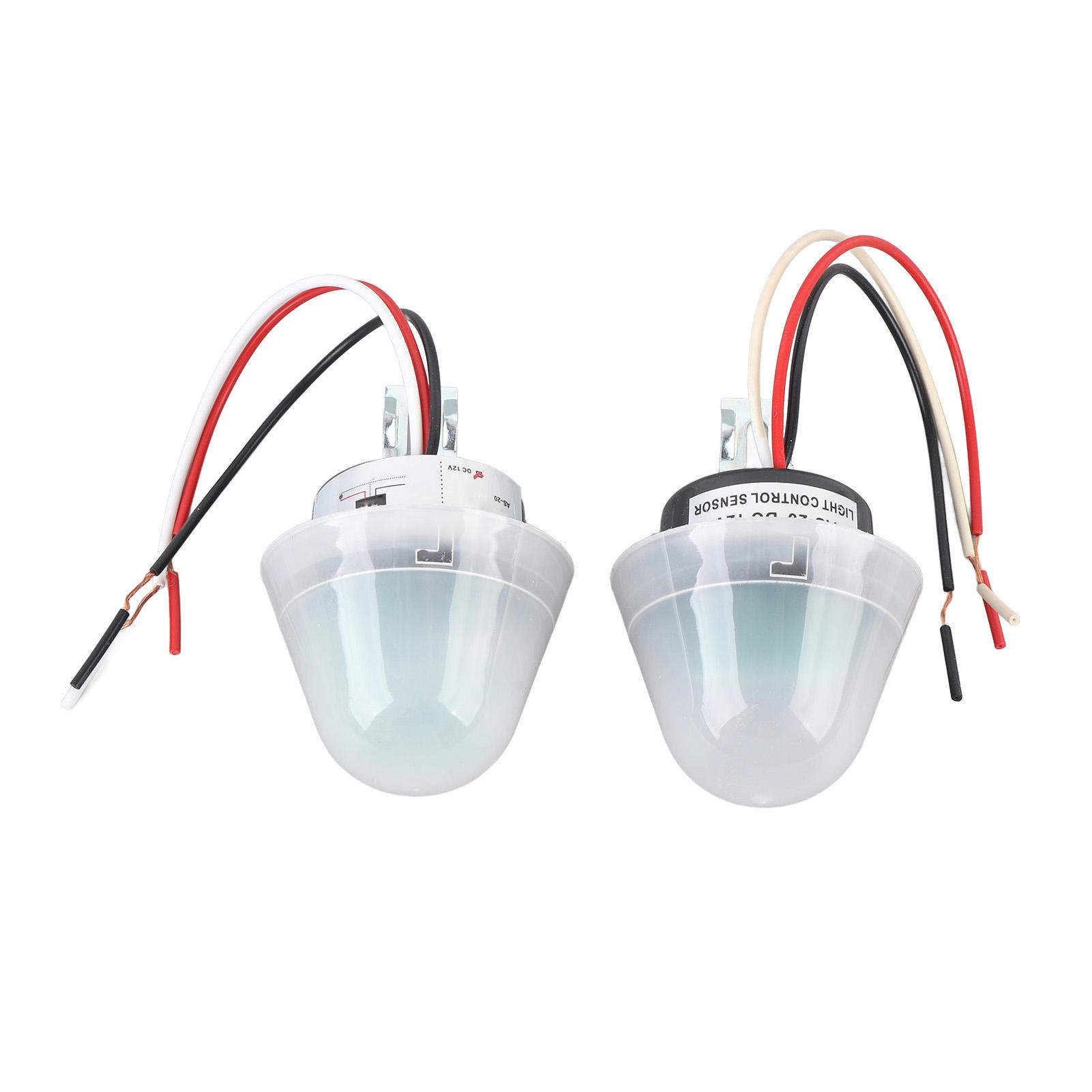 

2 Pcs Photocell Light Control Switch 10A Rainproof Sensitive Auto On Off Light Switch for Outdoor
