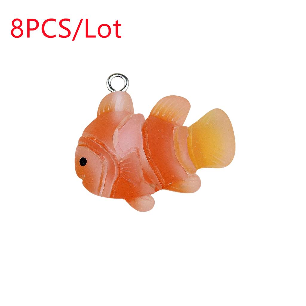 8PCS/LOT Resin Ocean Series Pendant Suitable for DIY Necklace Earrings Keychain Kawaii Scrapbooking Embellishments Diy Accessories