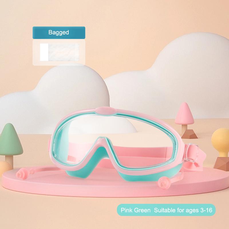 Children's Goggles Boys' Waterproof And Anti-fog HD Swimming Glasses Girls' Big Box Swimming Goggles Set Kids