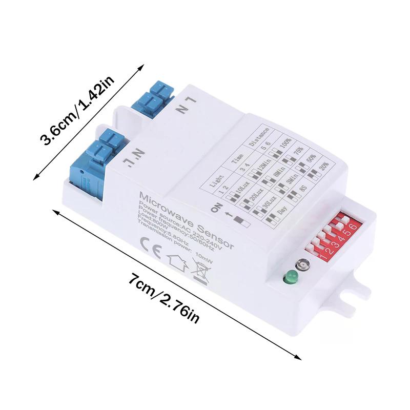 Radar Sensor Switch 5.8GHz Microwave, 1/2Pcs Adjustable LED Light Motion Detector Module