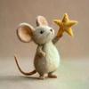 Bastelbedarf Nadelfilzen Sternennacht Filzmäuse Handgefertigt Niedliche Maus Sammlerfigur Geschenke Maus Tierfigur