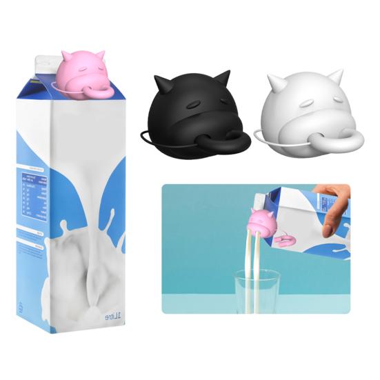 Anti-Spill Silicone Milk Cap Universal Carton Dispenser Leak-Proof Reusable Boxed Milk Diverter Funny Kitchen Gadget for Milk Lover