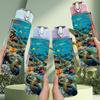 1PC Coral Reef Underwater Ocean Scene Print 750ml Color Plastic Sports Water Bottle Leakproof Flip Straw Lid Suitable for Sports Office Home Use