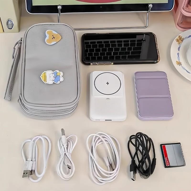 Data Bank Power Cable Storage Bag Outdoor Large Capacity Casual Handbag Fashion