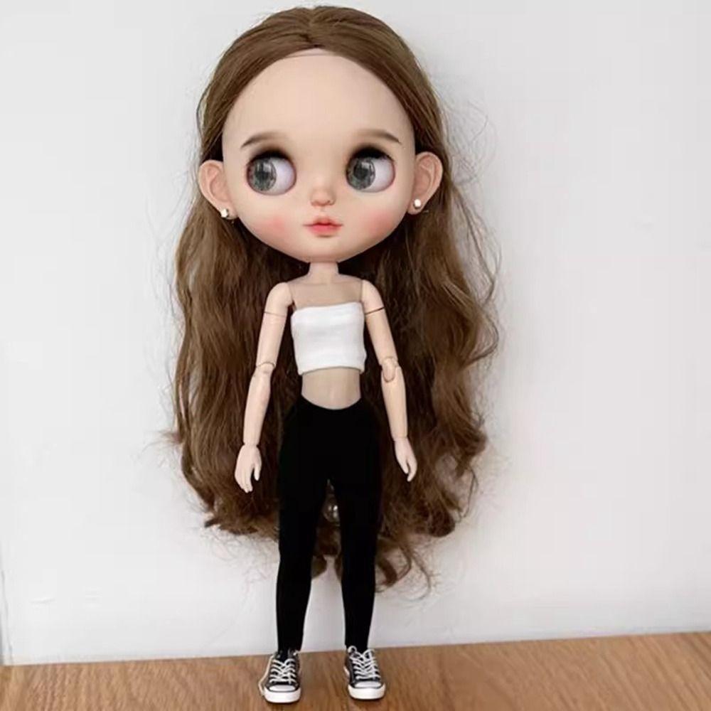 Girl Gift Toys Leather Jacket Jeans Pants for Azone/OB24/OB27 28-30cm Doll for Blyth 1/6 Doll