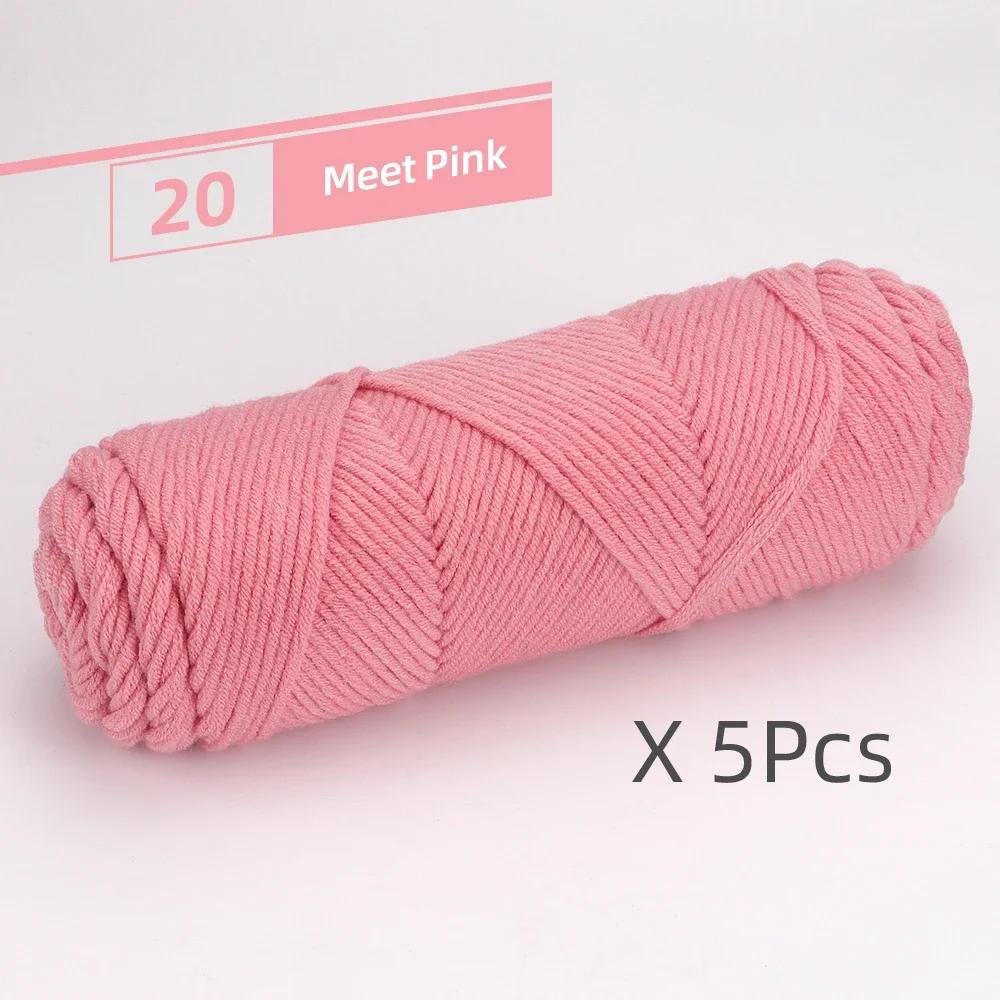 5 Pcs Cotton Select Yarn 17.63oz/500g, Light Worsted Thick Yarn for Knitting Baby Wool Crochet Scarfcoat Sweater Weave Thread
