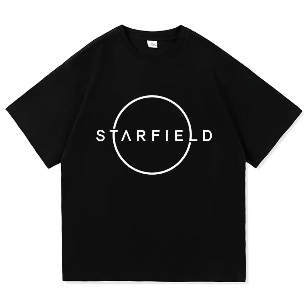 Hot Game Starfieldd Tshirt Fashion Design Graphic Print Tshirt Unisex Cotton Soft Unisexs Tees Oneck Hip Hop Male T Shirts Tops
