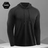 Herren Athletik Hoodie Schnelltrocknend Mit Kapuze Fitness Oberteil Slim Fit Langarm Trainings Pullover Laufshirt für Fitnessstudio Joggen Training