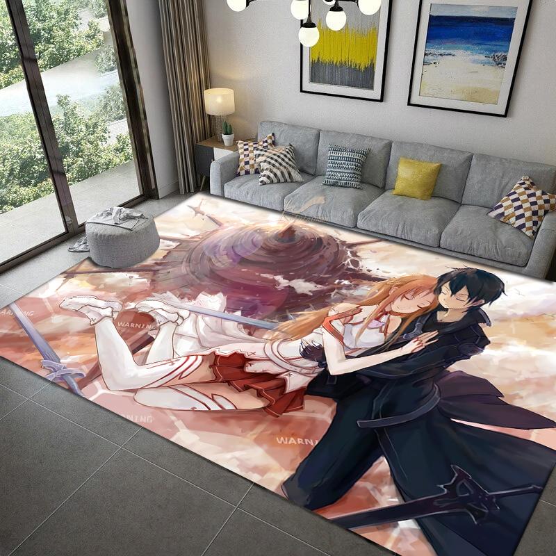Sword Art Online anime Dywan wielorozmiarowy Dywan do salonu sypialni pokoju dziecięcego Dekoracja domu Dywanik podłogowy Mata antypoślizgowa Mata pod kanapę