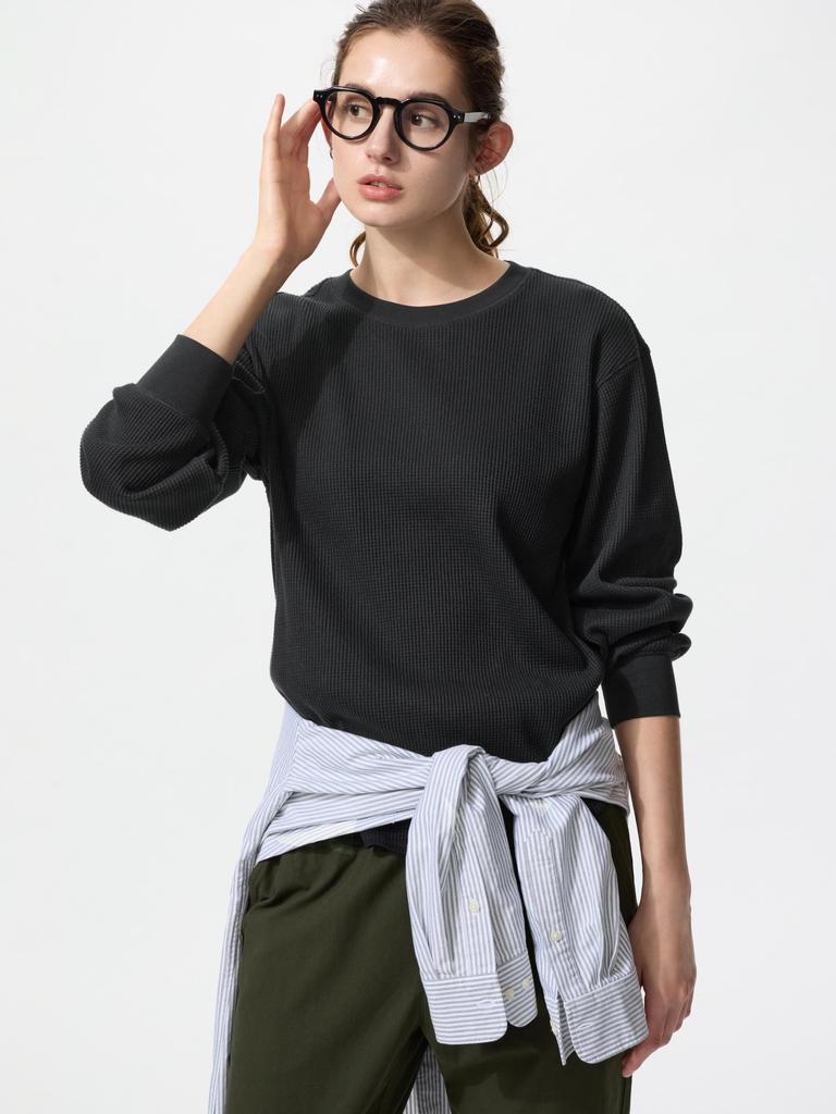 Uniqlo Japan Waffle Crew Neck T  Long Sleeve 