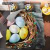 Easter Duvet Cover Set Microfiber Colorful Egg Bedding Set for Boys Girls Easter Theme Comfortable Queen King Size Quilt Cover