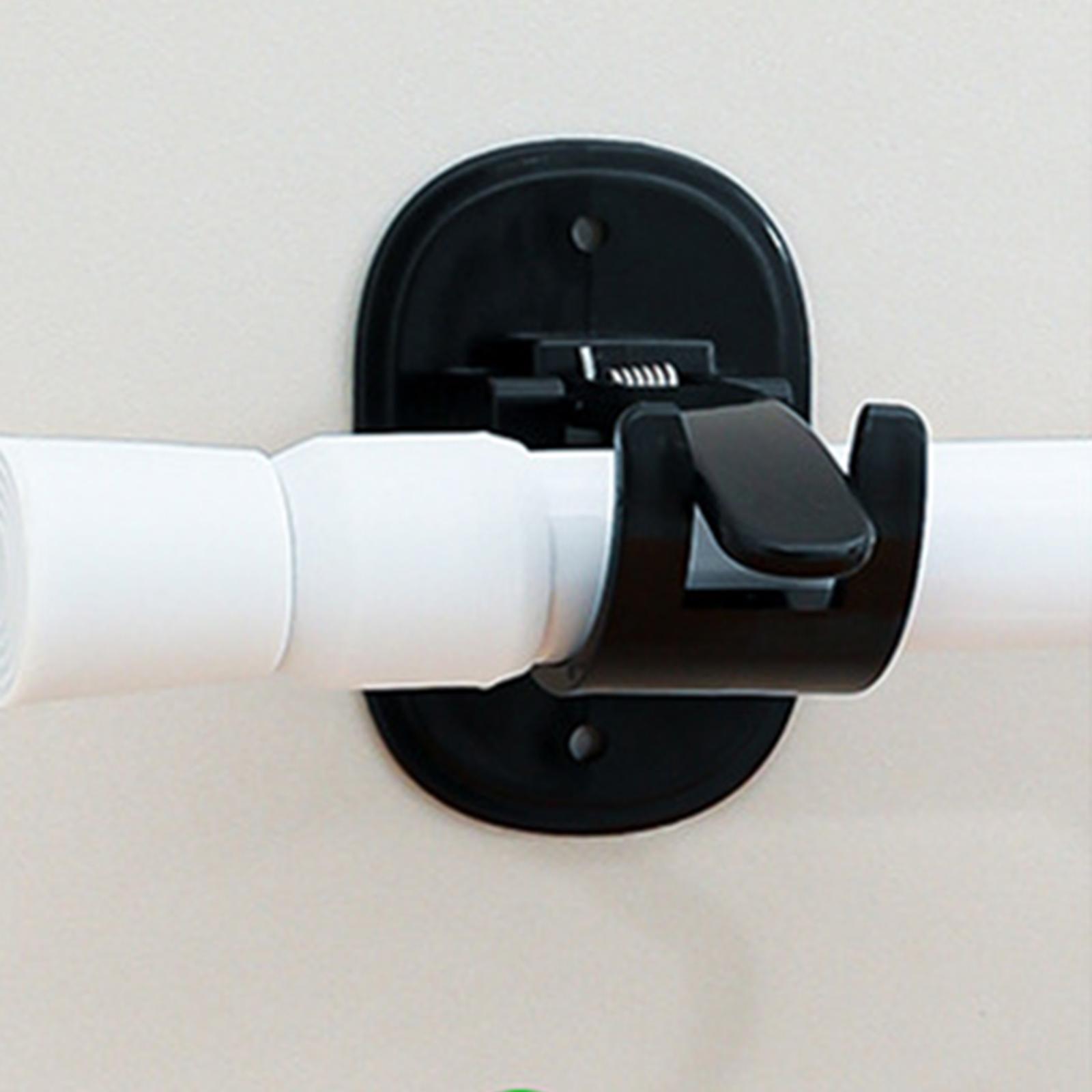 

Curtain Rod Holder Hooks No Drill Premium Waterproof Curtain Rod Brackets for Wall for Bathroom Home Livingroom Hotel Bedroom чёрный