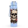 1PC Wreath Skull Flower 750ml Color Plastic Sports Water Bottle Leakproof Flip Straw Lid Suitable for Sports Office Home Use