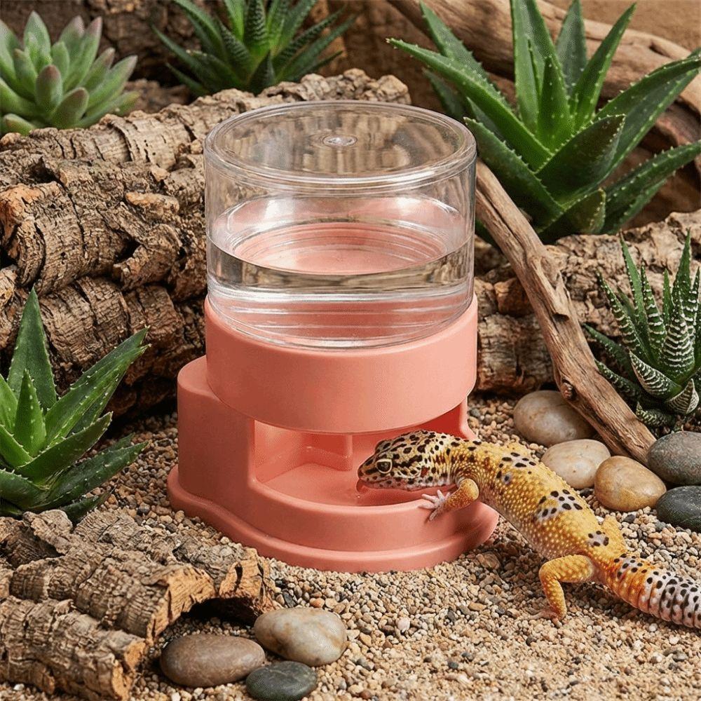 Plastic Automatic Water Dish Anti-slip Base Reptile Water Dispenser Terrarium Accessories