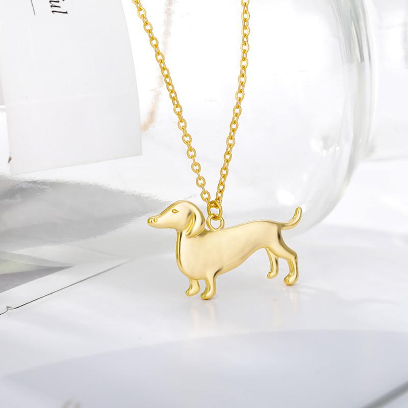 Shape Animal Dachshund Pendant Necklace Alloy Chain Jewelry Unisex Gift Fashion