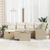 Ensemble de canapé de jardin 7 pièces avec coussins Beige Poly Rattan, Canapé de jardin 2 places avec rangement et coussins 3360422