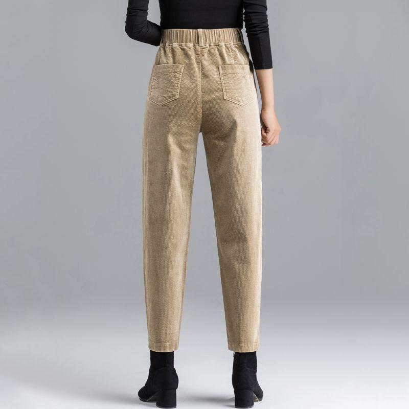 Autumn Winter Casual Straight Pants High Waist Elastic Band Korean Women Fashion Harem Trousers