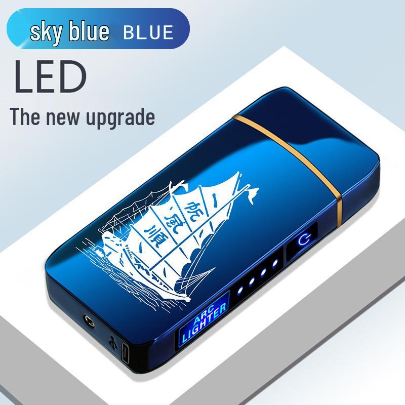 High-End USB Rechargeable Electronic Windproof Pulse Arc Lighter with Fingerprint Touch