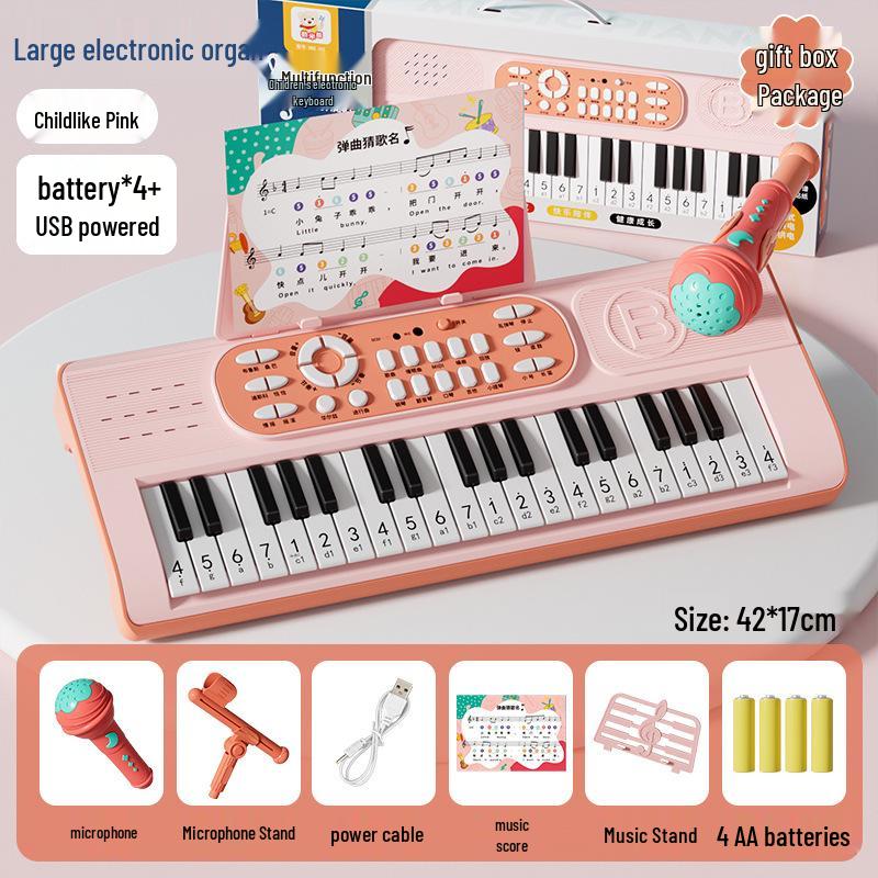 37-Key Electronic Keyboard Toy for Toddlers with Microphone - Perfect for 1-3 Year Olds