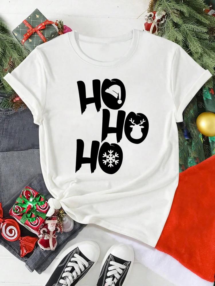 Tricou de Crăciun pentru femei cu imprimeu Moș Crăciun, Cadouri de Crăciun, Top de desene animate, Tricou, Modă Harajuku, Tricou de Anul Nou