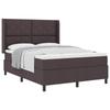 Boxspring Bed with Pillows Dark Brown 200 X 160 Cm Fabric