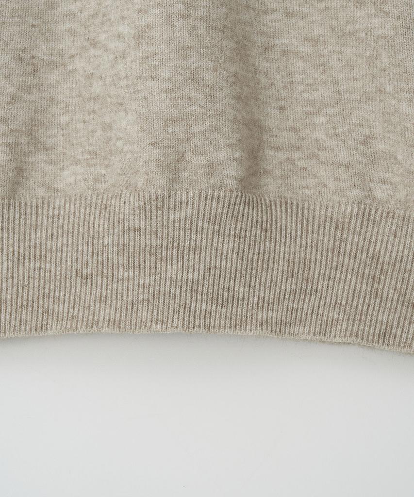 EZIO Wholegarment Cashlike Round Knit_Beige