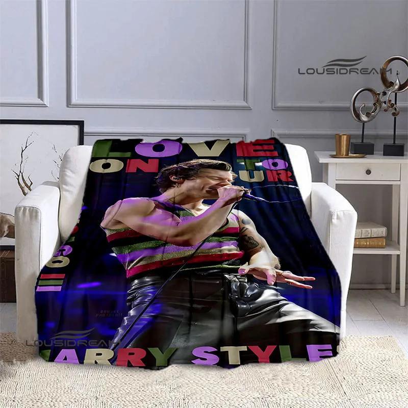 

Singer H-Harry-Styles printed blanket picnic blankets Flange warm blanket Soft and comfortable blanket bed linings birthday gift 75x90cm