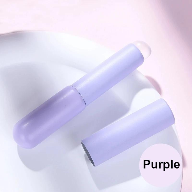 Three Color Reusable Silicone Lip Brushes with Caps: Angled Flexible Brush Head, Multi Purpose Concealer Eyeshadow Lipgloss; Easy To Clean Compac