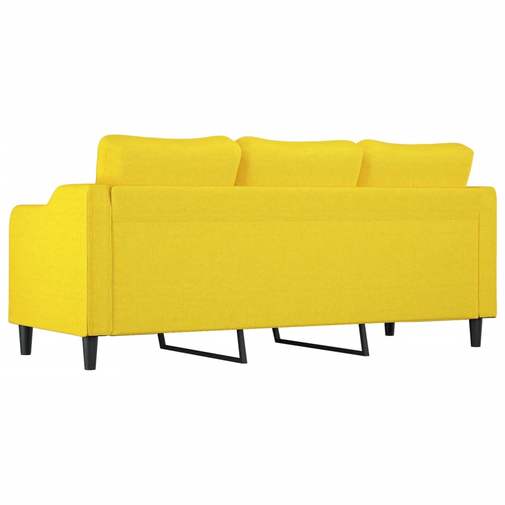 Vidaxl 3-Seater Sofa, Light Yellow, 180 Cm, Upholstered In Fabric