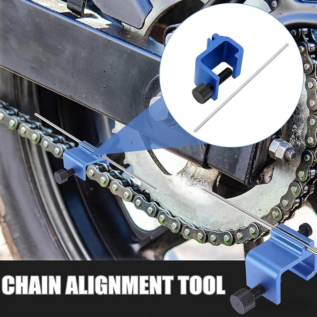 Generic 1Pcs Motorcycle Chain Alignment Tool, Aluminium Alloy Chain Adjusting Tool, Quick Accurate Alignment Tool, Chain Alignment Tool for Motorbike