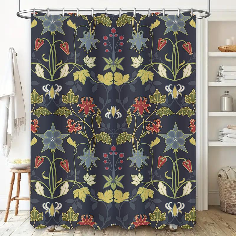 Modern Geometric Shower Curtain With Waterproof Fabric Decorative For Bathroom Home Decoration