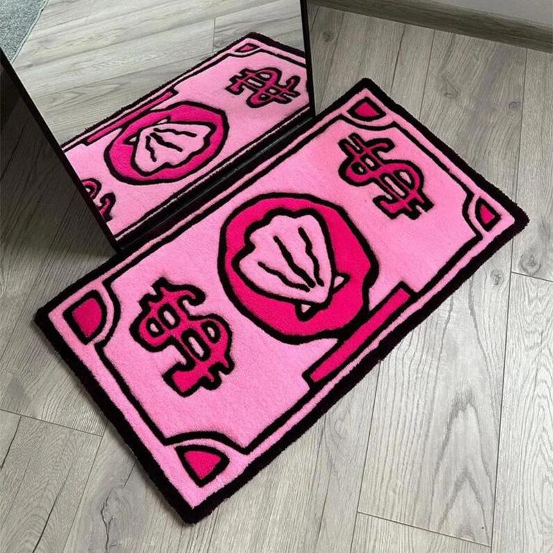 Cartoon Coin Faux Cashmere Carpet Bedside Rug