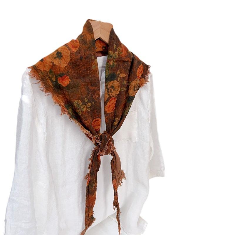 Dreieckstuch aus Seide im Retro-Stil – schmales Hals-Accessoire für Damen im Sommer